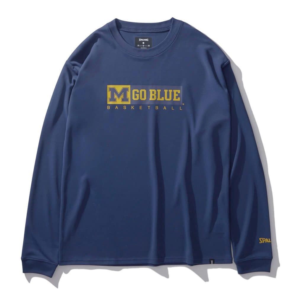 スポルディング ロングTシャツ ミシガン Mゴーブルー バスケットボール【SMT24128M】ネイビー